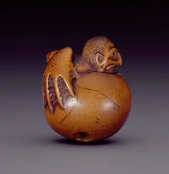 Netsuke représentant tengu no tamago, vers 1770-90 (bois)